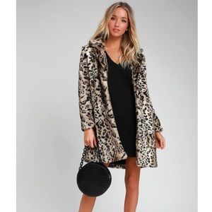 BB Dakota Bradshaw Leopard Print Faux Fur Coat